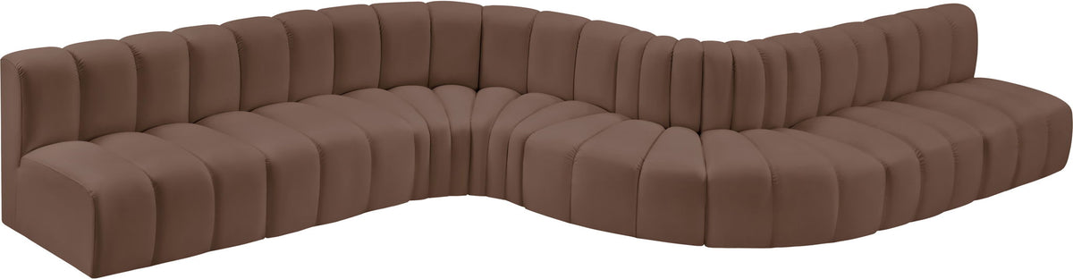 Arc - Faux Leather 8 Piece Curved Modular Sofa