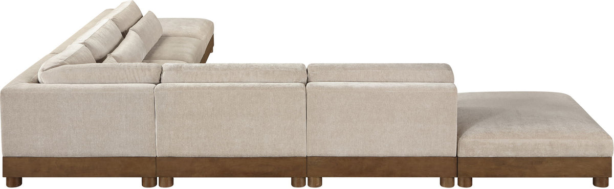 Turin - Chenille Fabric Upholstered Modular Sectional - Taupe
