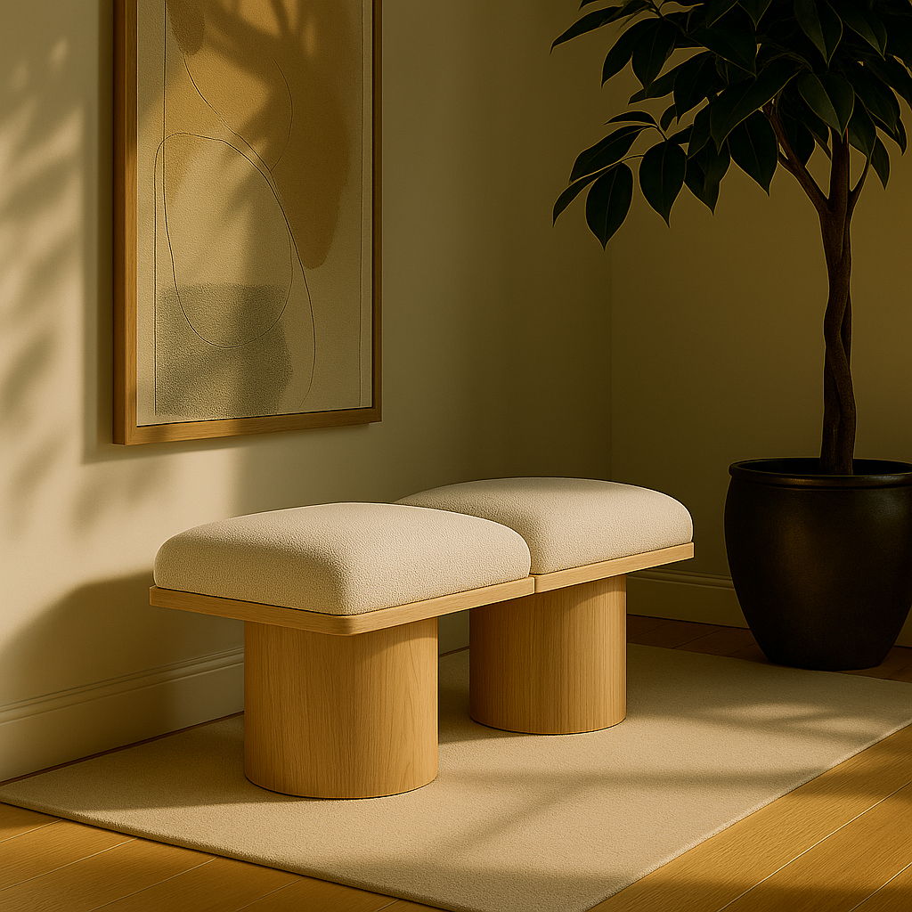 Pavilion - 2 Piece Modular Bench With Natural Base