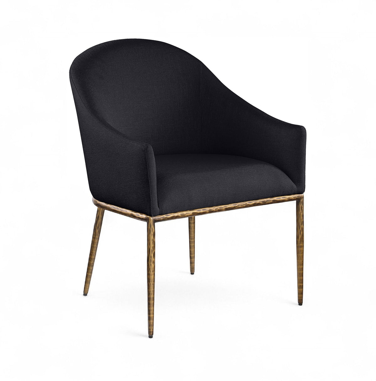 Ferro - Upholstered Dining Arm Chair With Brushed Gold Legs