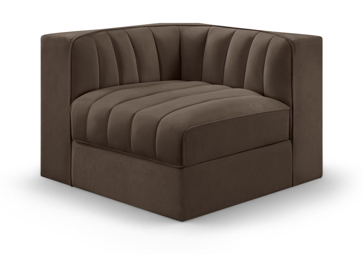 Rummi - Velvet Performance Fabric Upholstered Modular Corner Chair