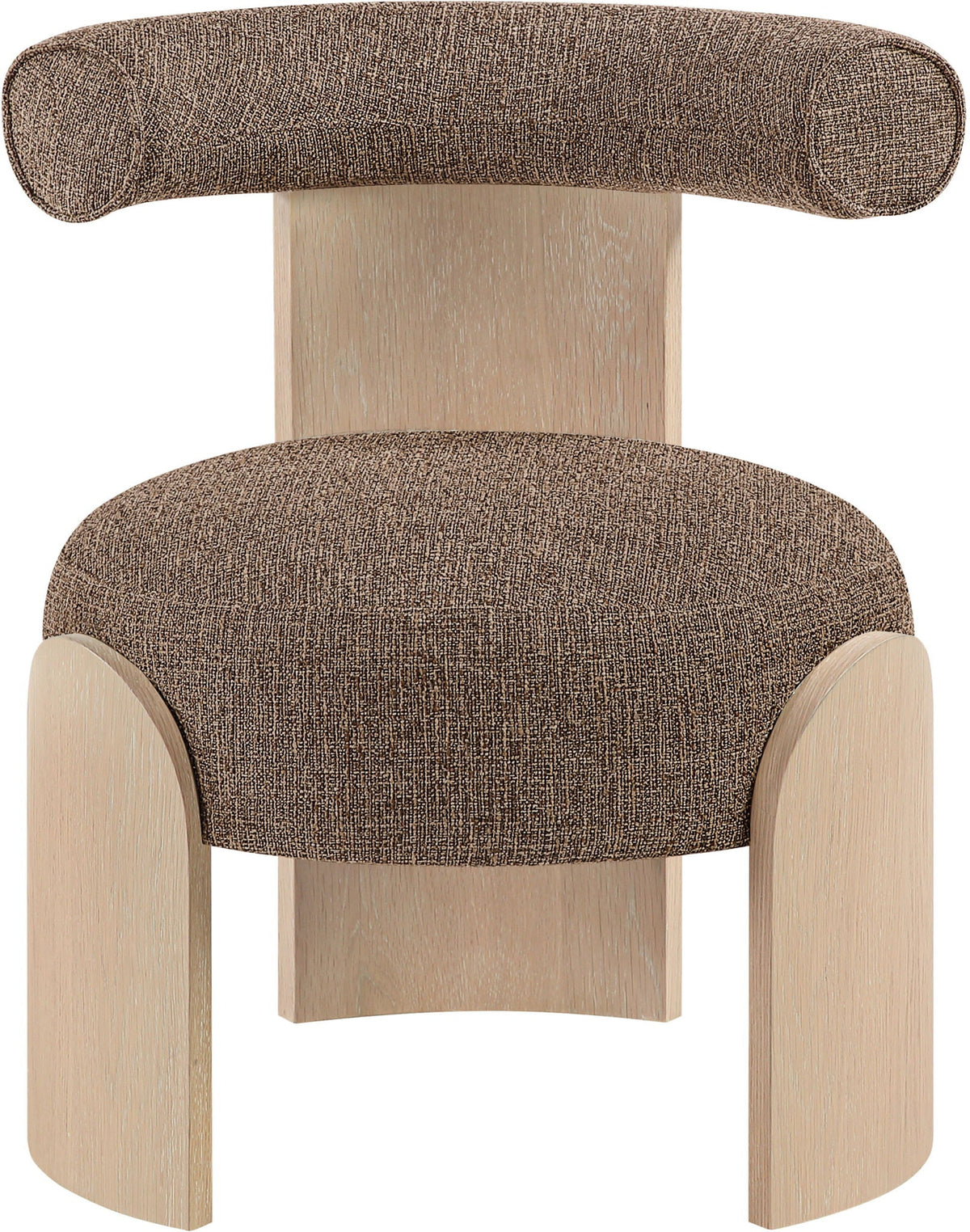 Calder - Linen Textured Fabric Upholstered Accent Chair - Painted Natural Base