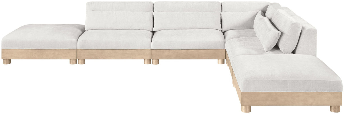 Turin - Chenille Fabric Upholstered Modular Sectional - White