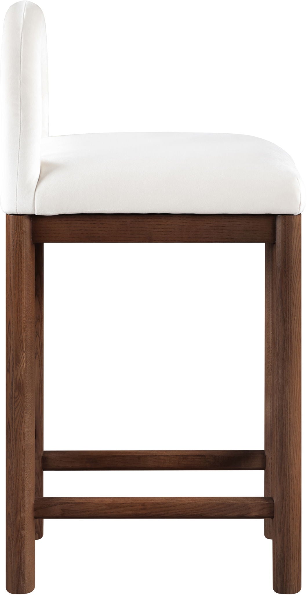 Conrad - Velvet Counter Stool With Brown Legs