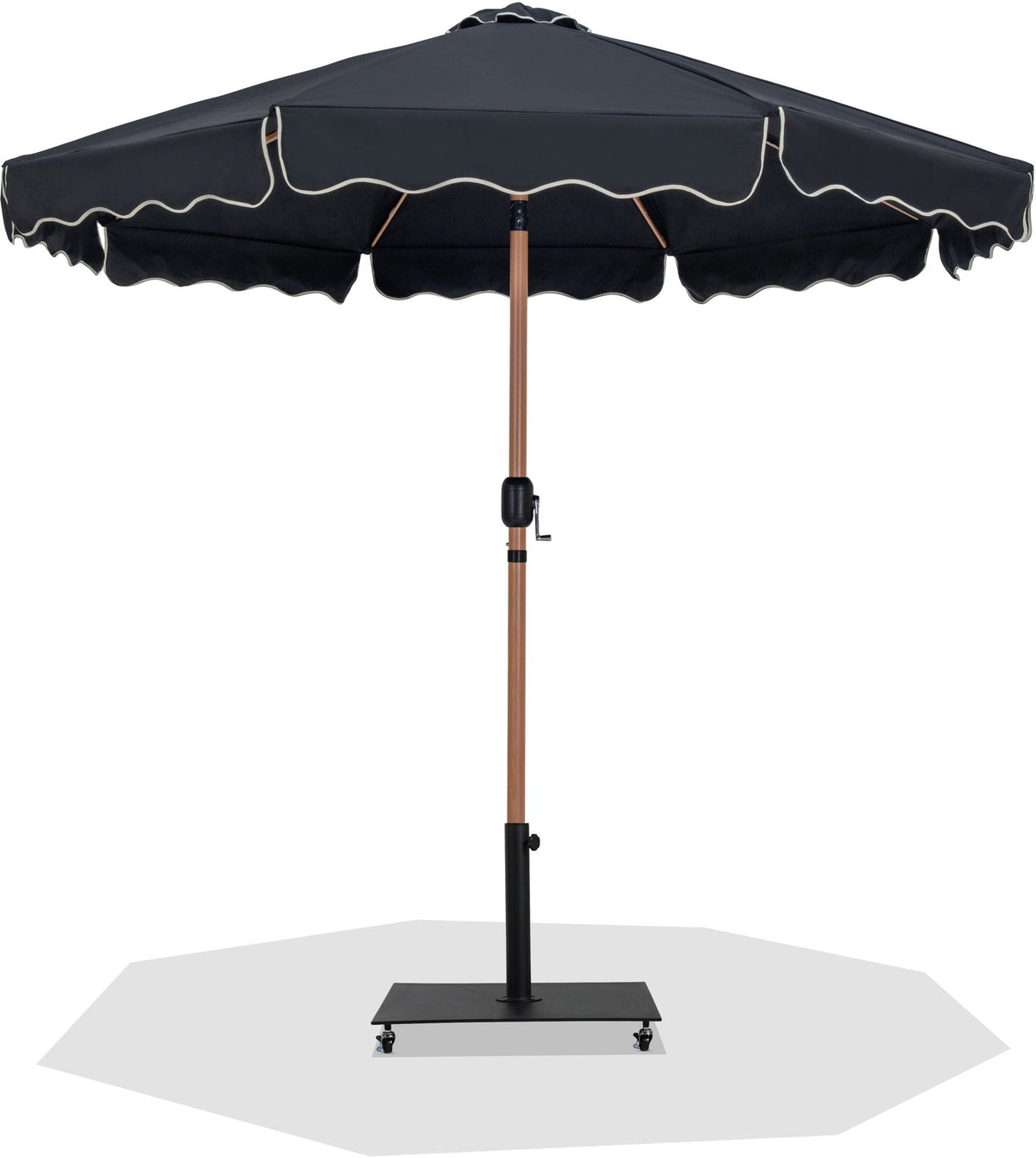 Amalfi - Aluminum Patio Umbrella - Black Base / Light Brown Pole