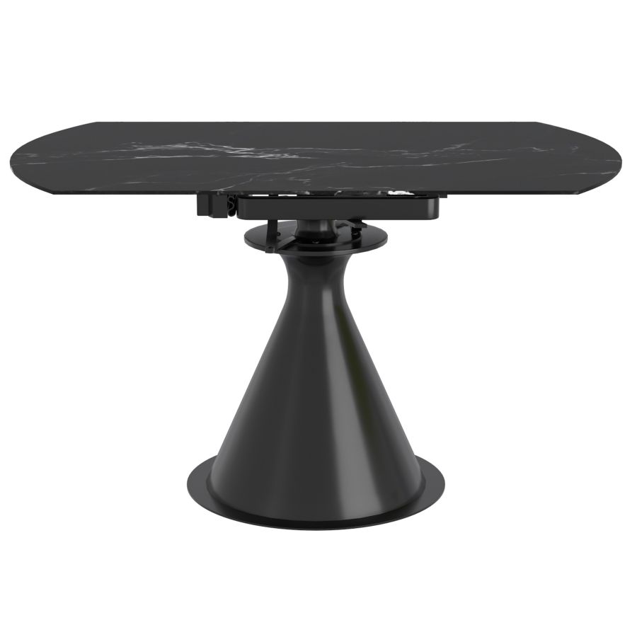 Calisto Round Pedestal Dining Table w/Extension in Black