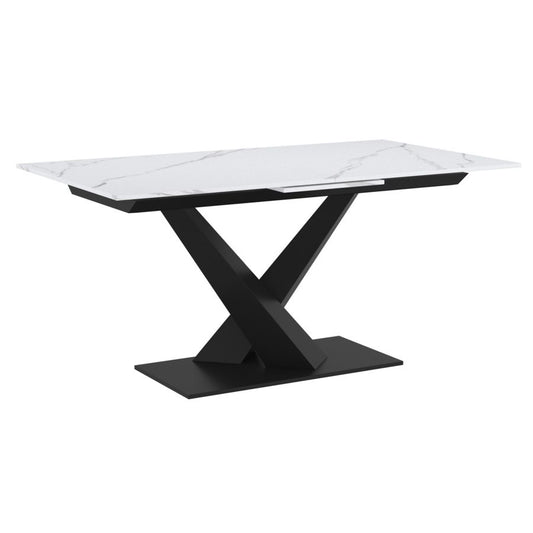 Julius Dining Table w/Extension in White and Black