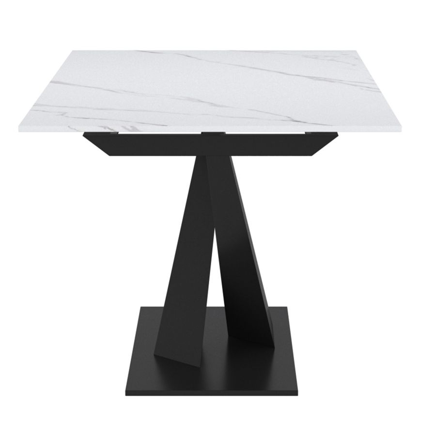 Julius/Signy 7pc Dining Set in White Table with Black Chair