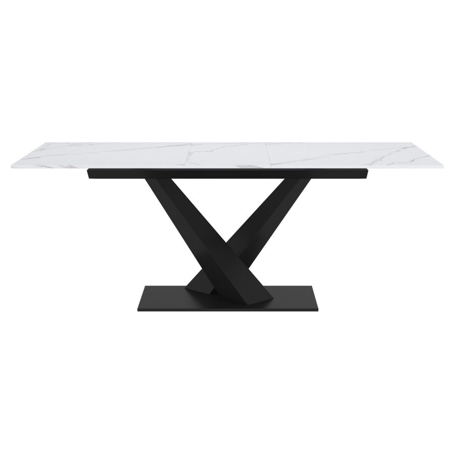 Julius Dining Table w/Extension in White and Black