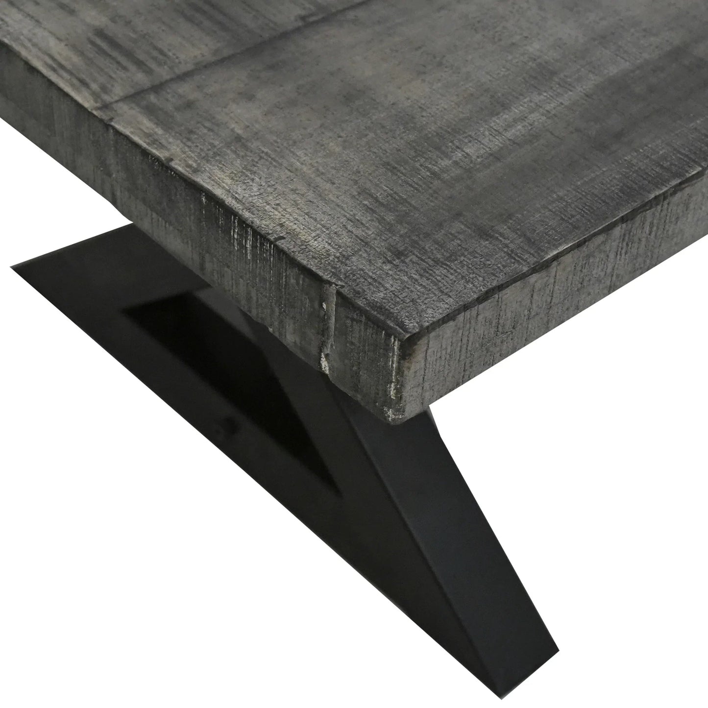 Zax Rectangular Dining Table in Distressed Grey - Furniture Depot