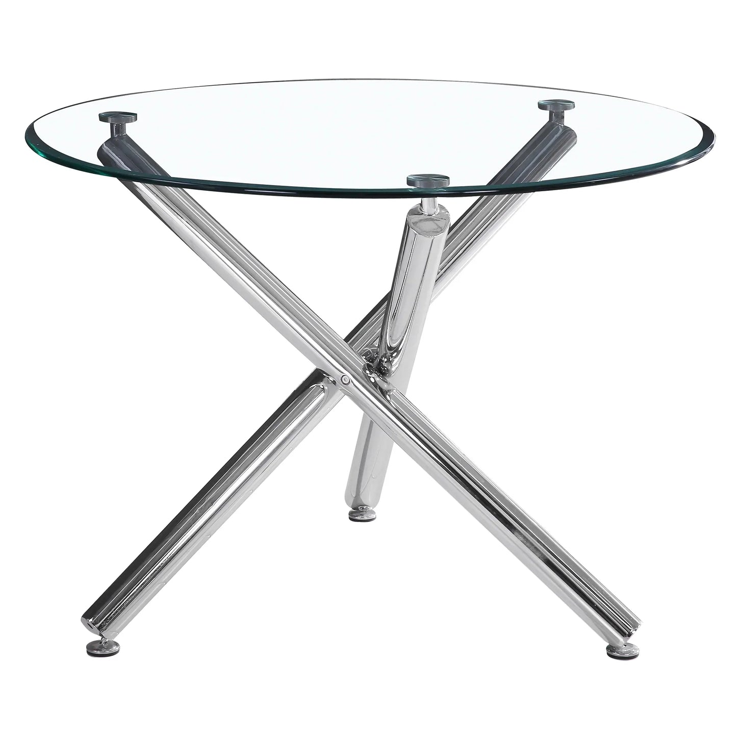 Solara II Round Dining Table in Chrome - Furniture Depot