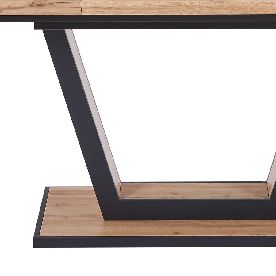 Forna Dining Table w/Extension in Natural and Black
