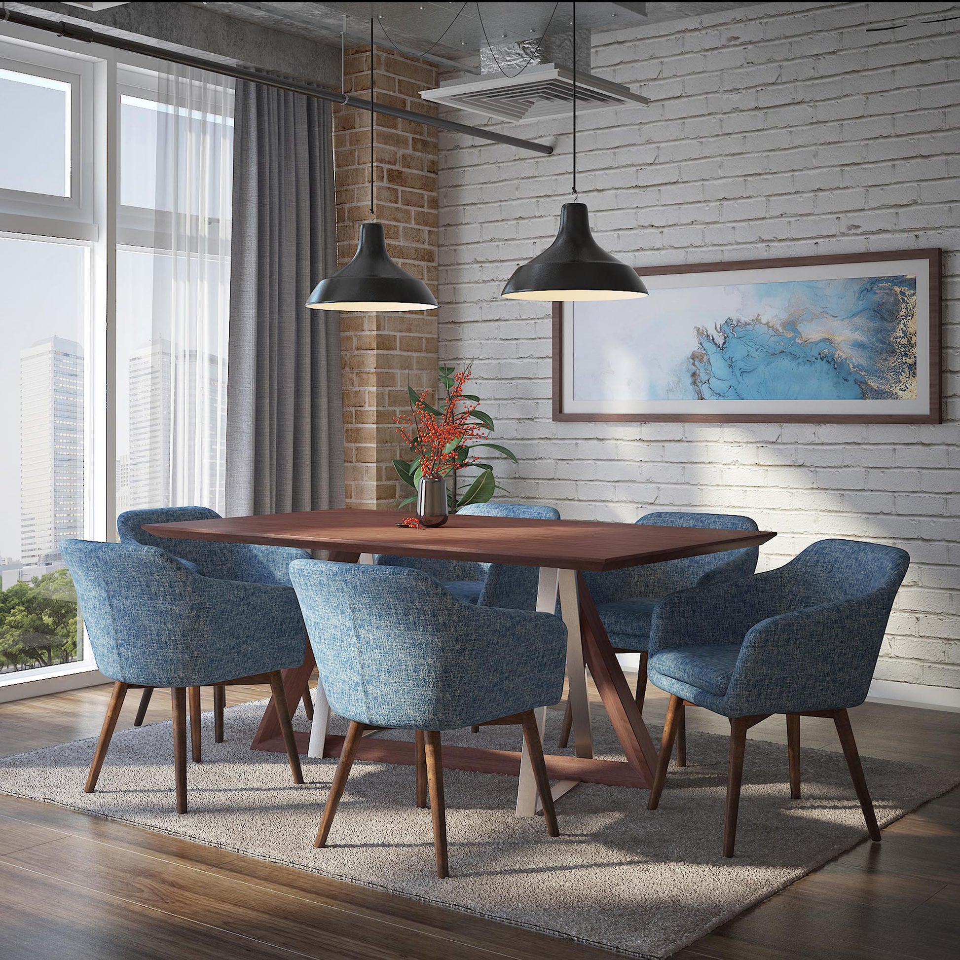 DRAKE-DINING TABLE-WALNUT - Furniture Depot