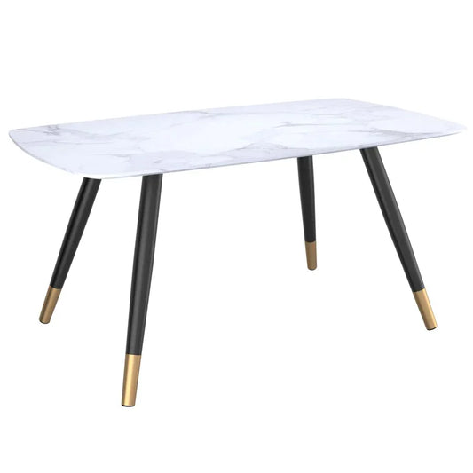Emery Rectangular Dining Table in White - Furniture Depot
