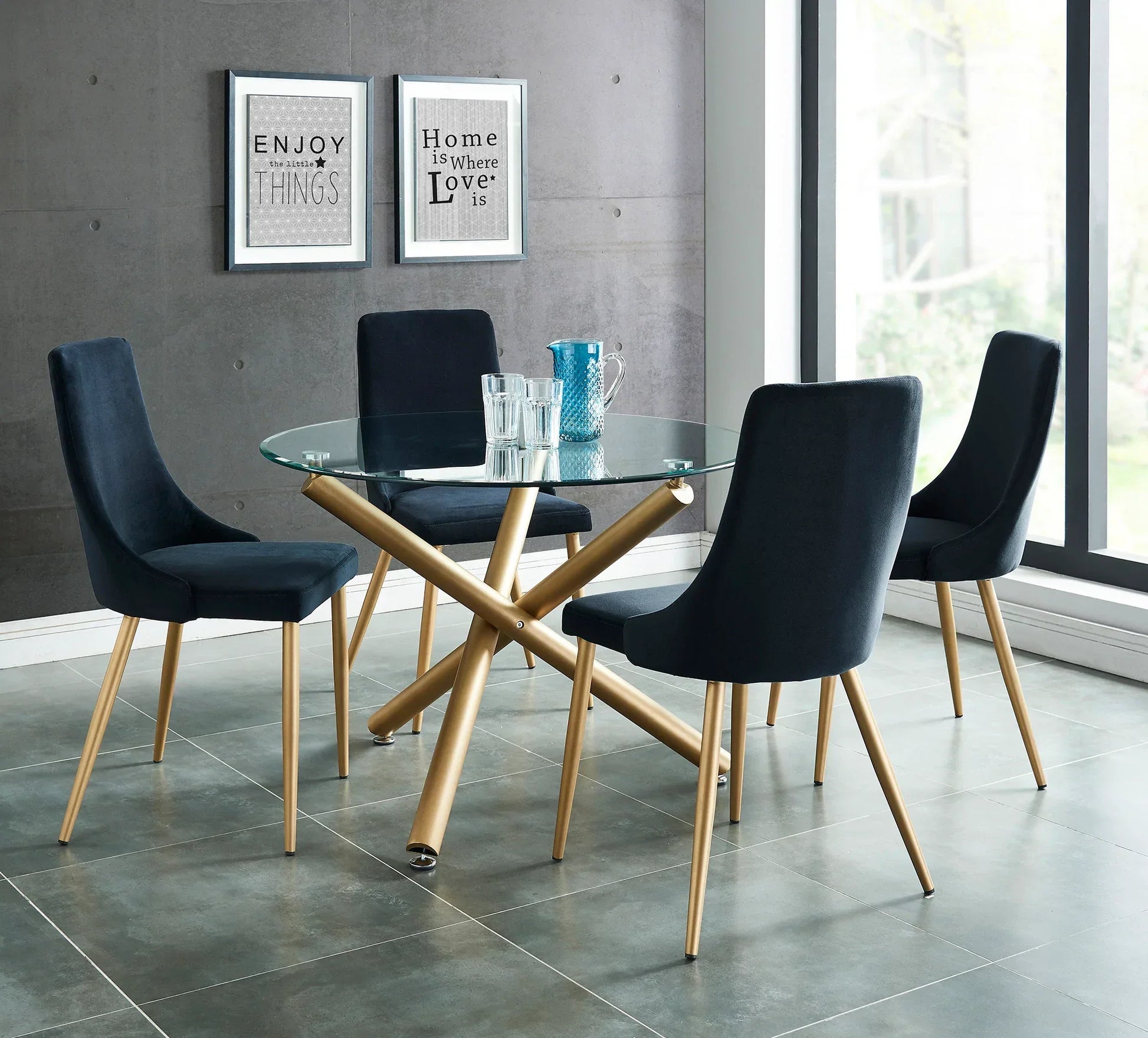 CARMILLA-DINING TABLE-GOLD - Furniture Depot