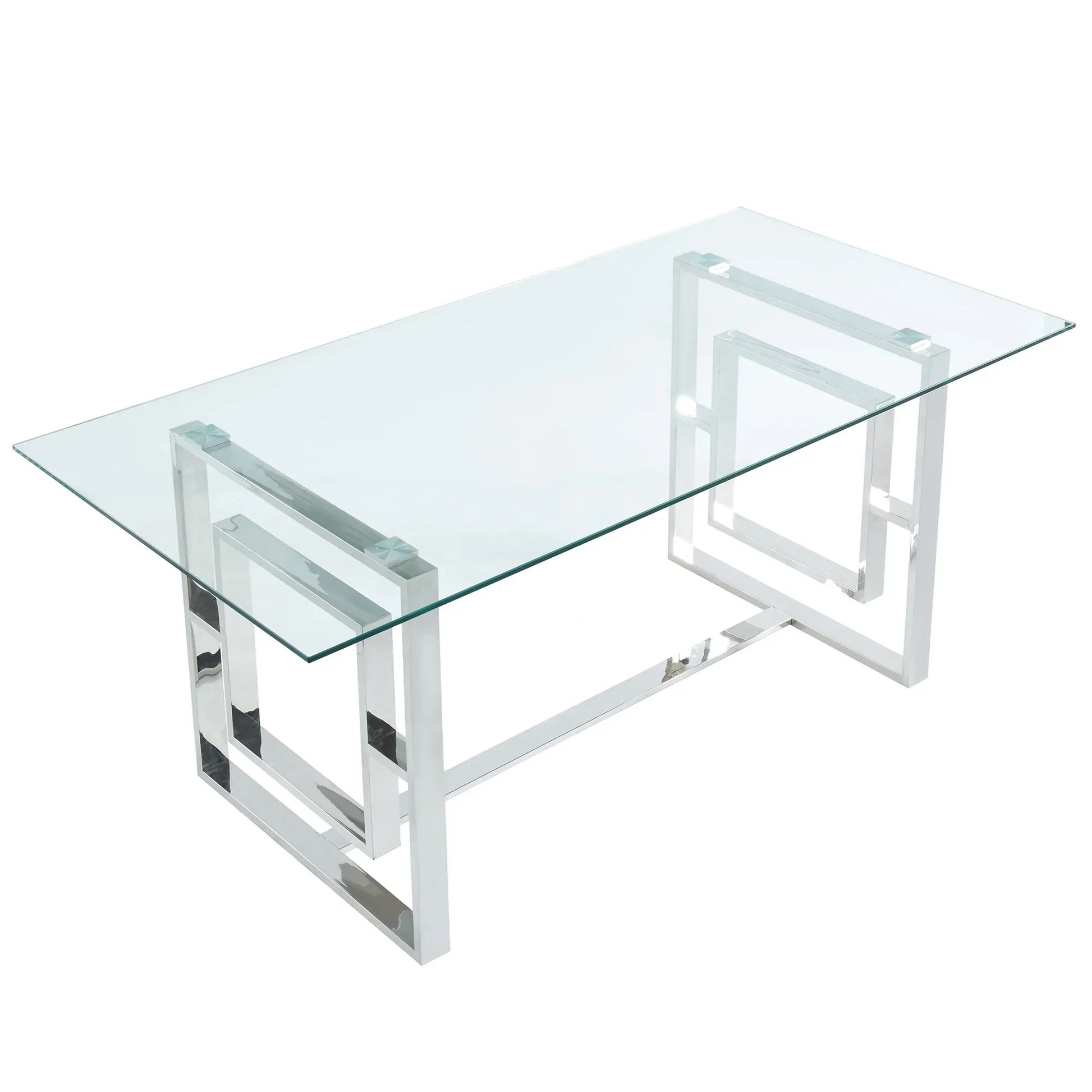 Eros Rectangular Dining Table in Silver - Furniture Depot