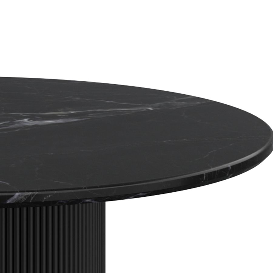 Jilsa Round Dining Table in Black