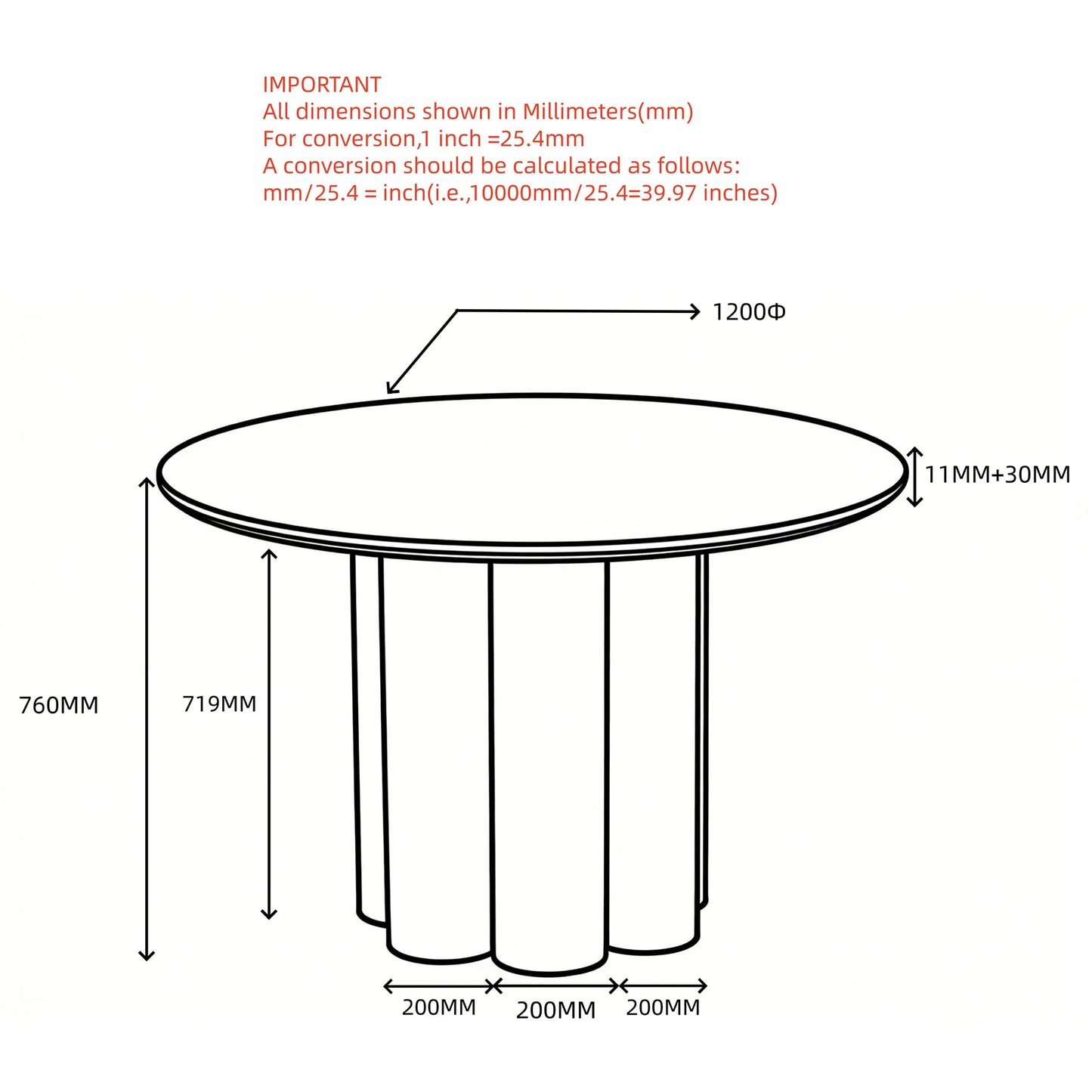 Seaton 47" Round Dining Table Walnut