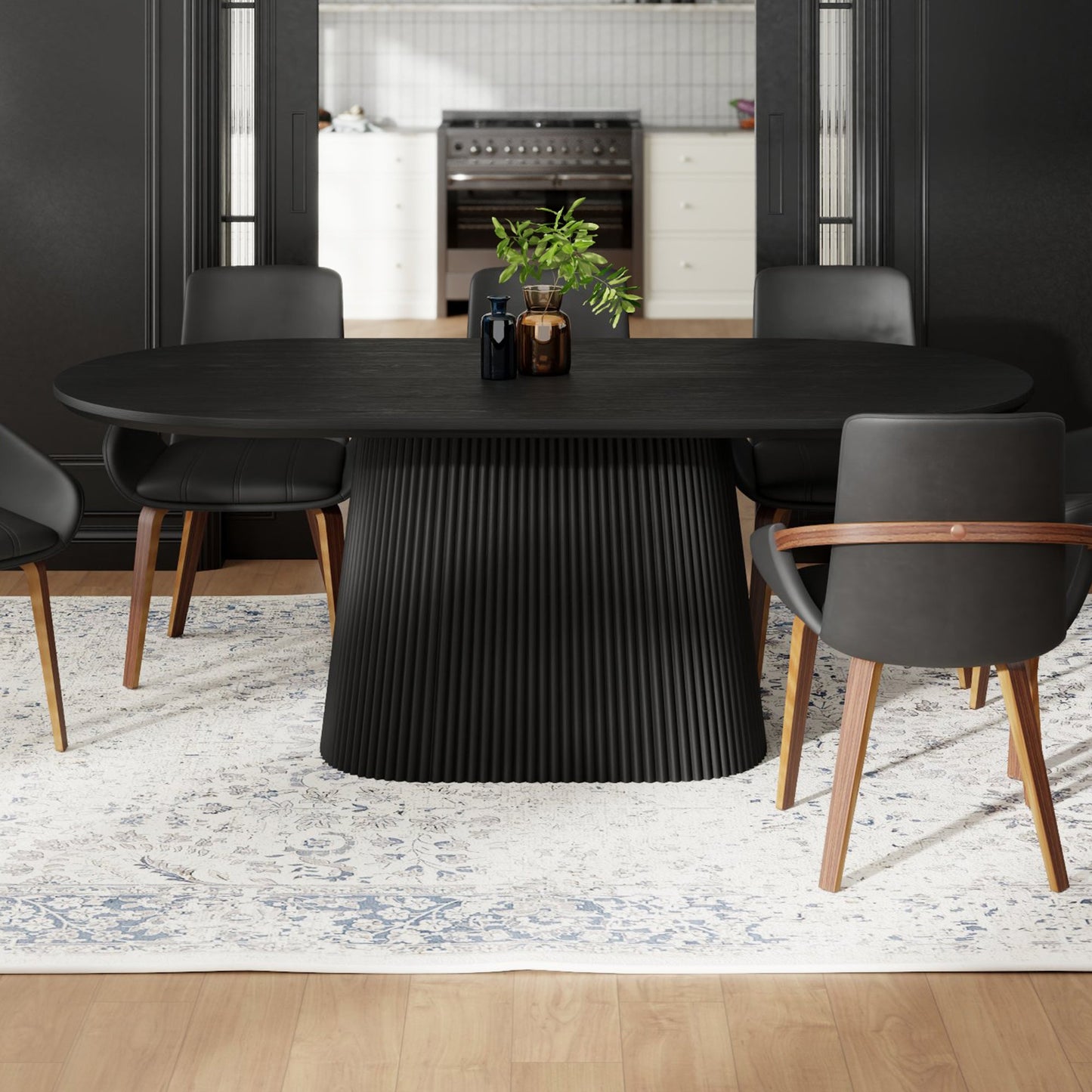 Tovas Oval Dining Table Black