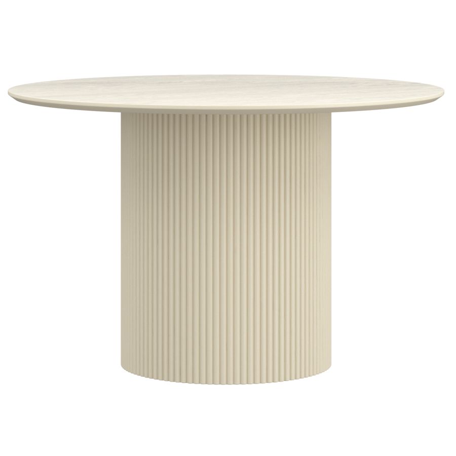 Tovas Round Dining Table in Ivory