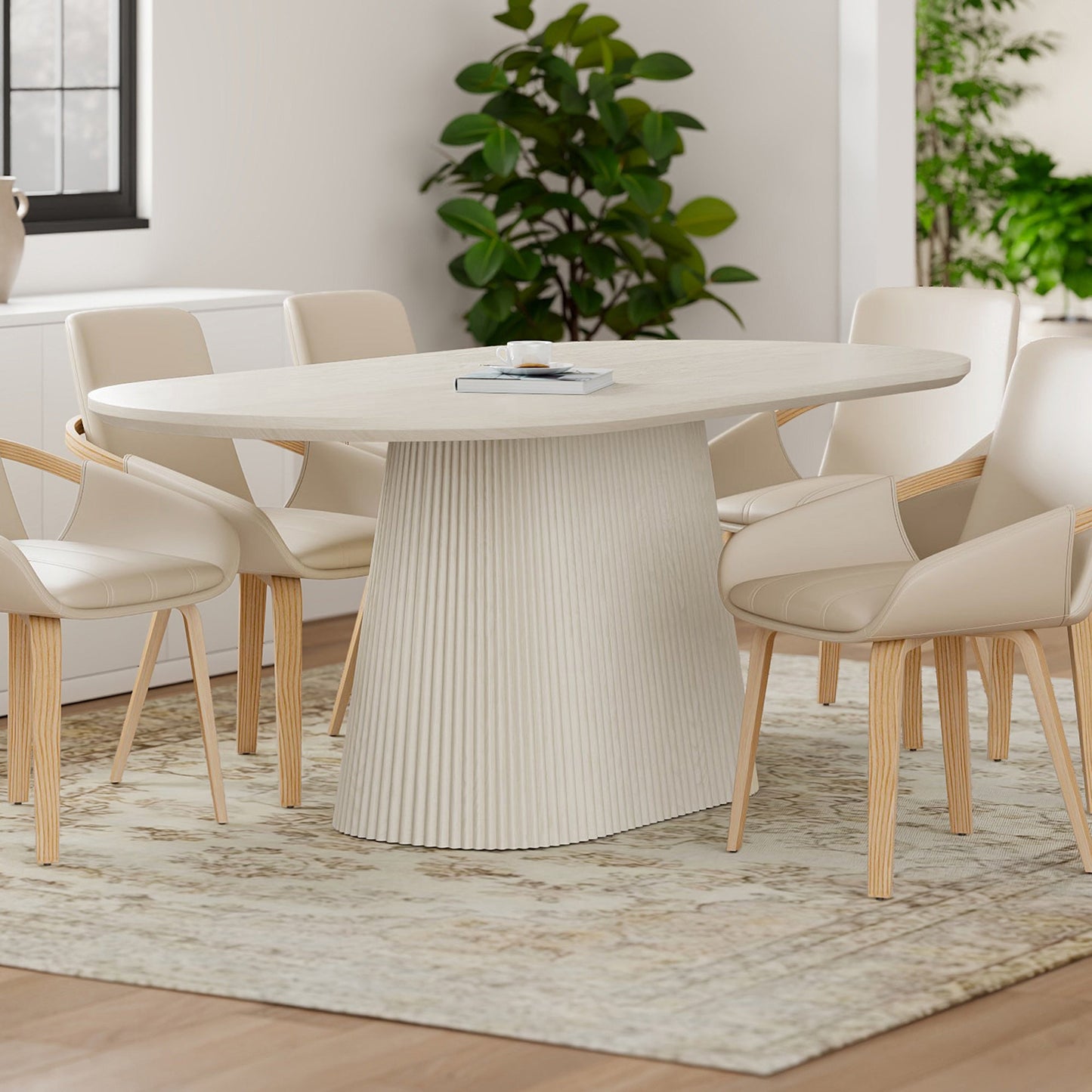 Tovas Oval Dining Table Ivory