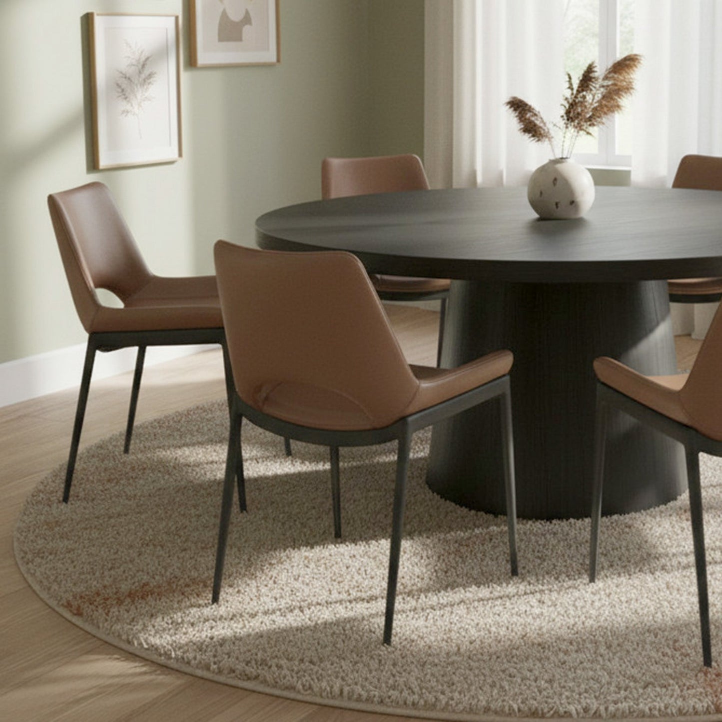 Icona Dining Chair Saddle Black