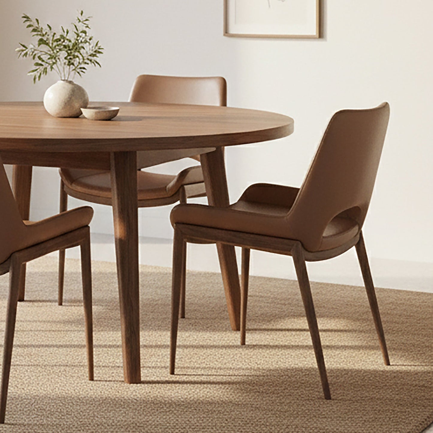 Icona Dining Chair Saddle Walnut