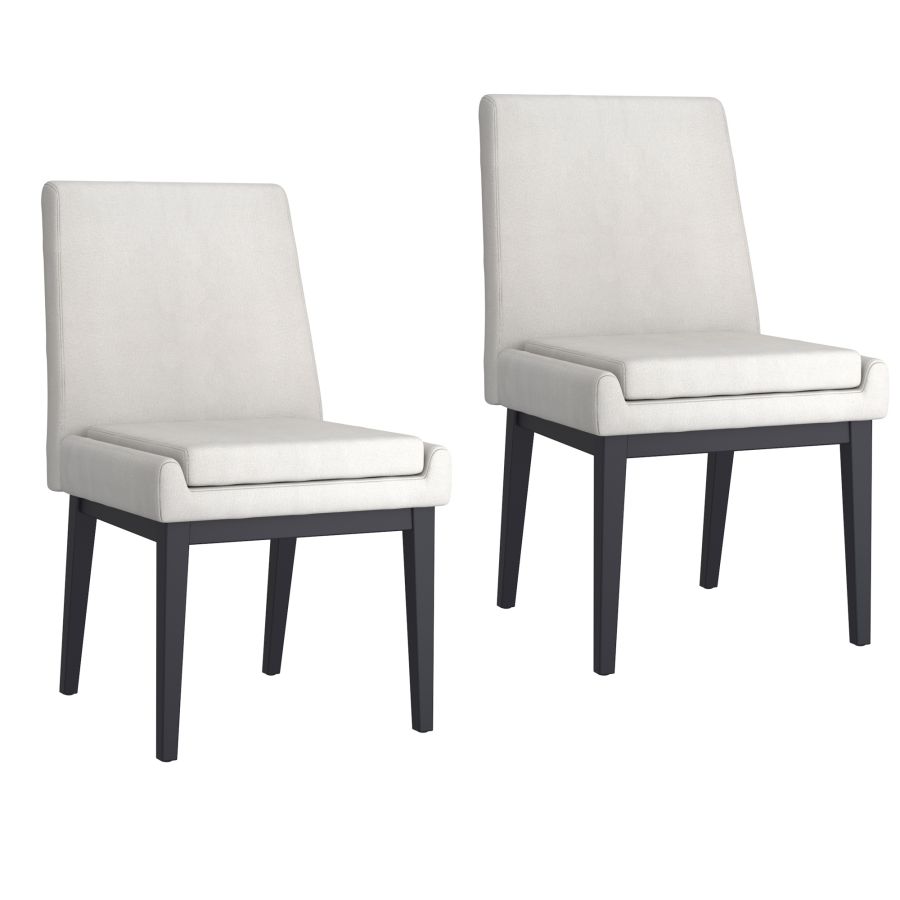 Cortez Dining Chair, Set of 2, in Beige Fabric and Black