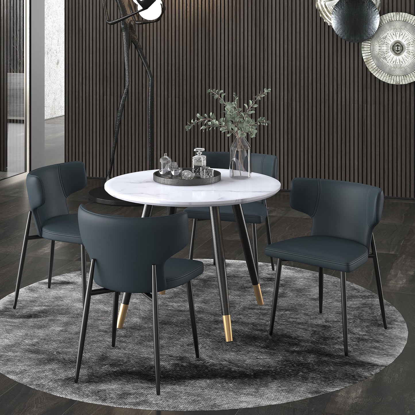 Olis Side Chair Pu Black