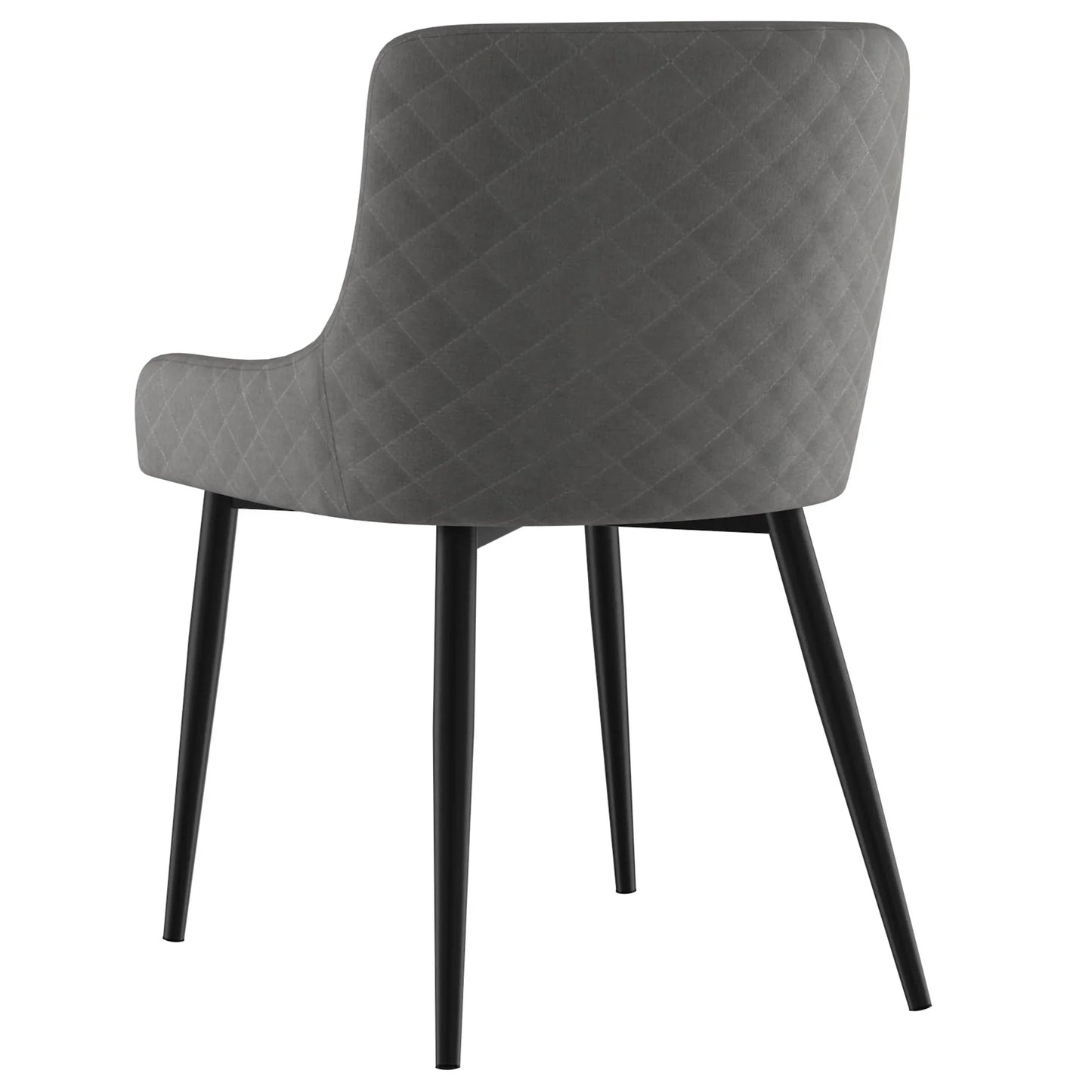 BIANCA-SIDE CHAIR-GREY/BLACK LEG (SET OF 2) - Furniture Depot