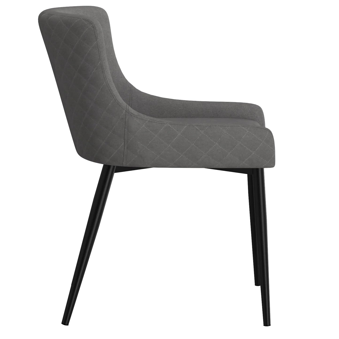 BIANCA-SIDE CHAIR-GREY/BLACK LEG (SET OF 2) - Furniture Depot