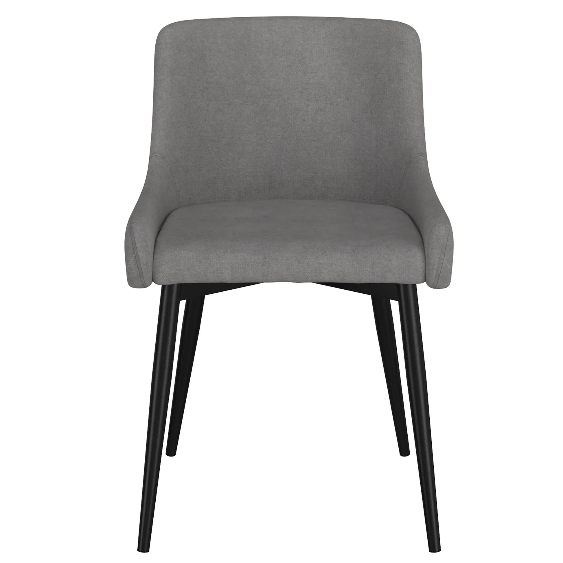 BIANCA-SIDE CHAIR-GREY/BLACK LEG (SET OF 2) - Furniture Depot