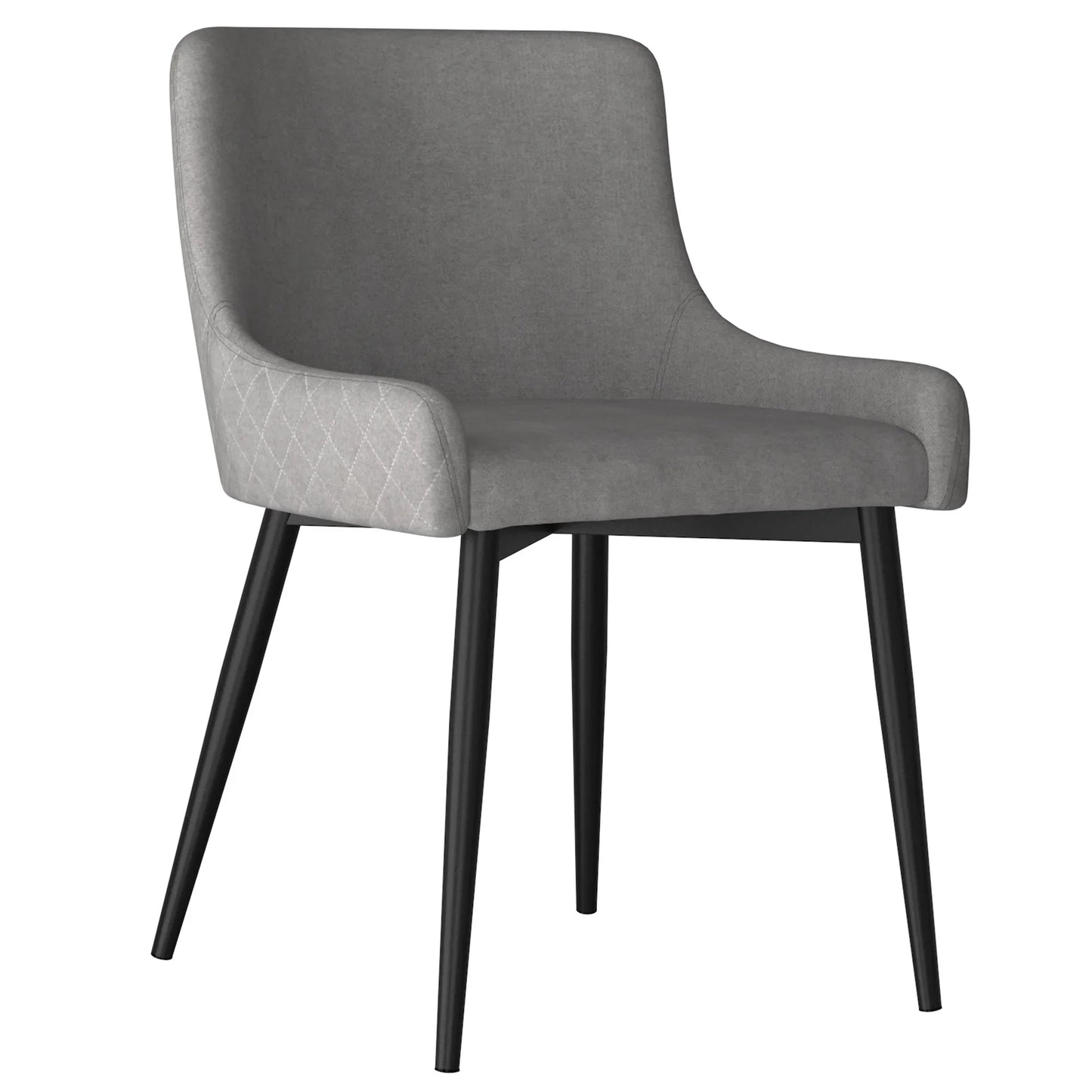 BIANCA-SIDE CHAIR-GREY/BLACK LEG (SET OF 2) - Furniture Depot