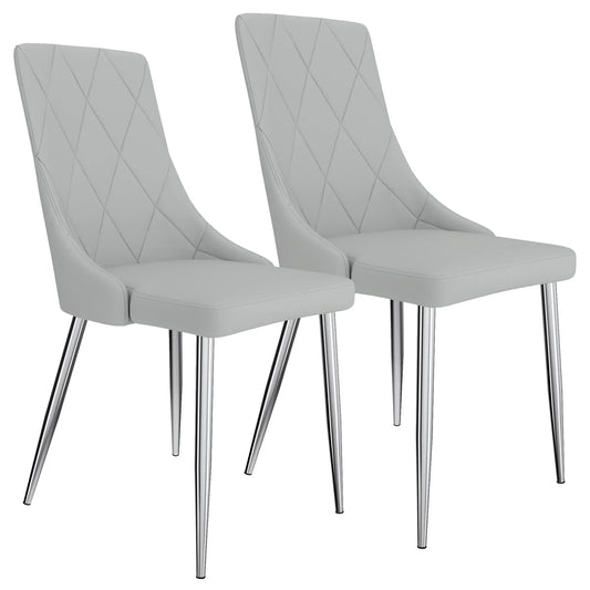 Devo Side Chair, set of 2 in Light Grey - Furniture Depot