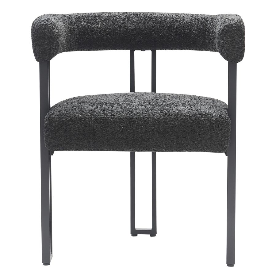 Scarlet Dining Chair, set of 2, in Charcoal Boucle and Black