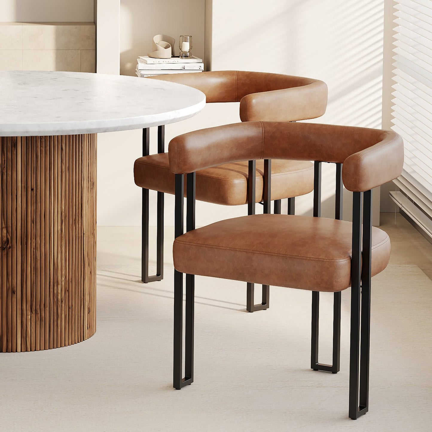 Scarlet Dining Chair Pu Saddle