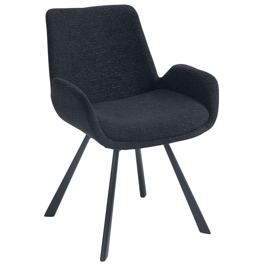 Signy Swivel Dining Chair, set of 2, in Black