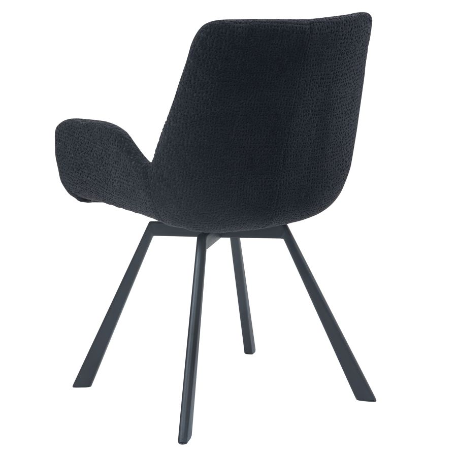 Signy Swivel Dining Chair, set of 2, in Black