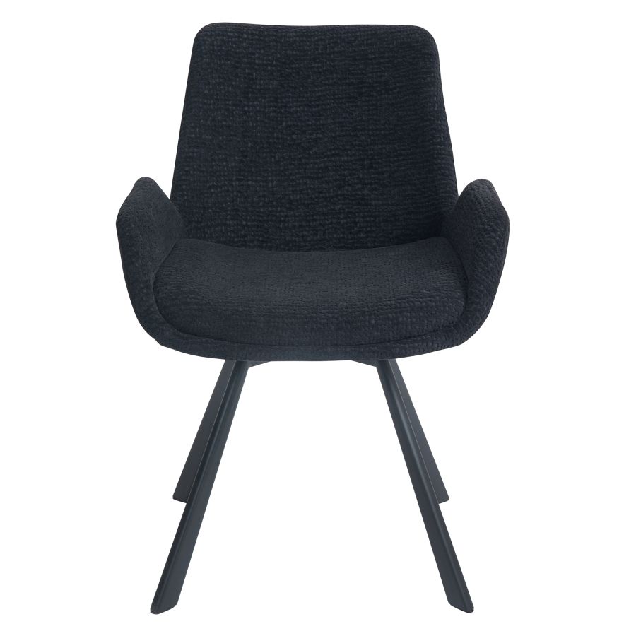 Signy Swivel Dining Chair, set of 2, in Black