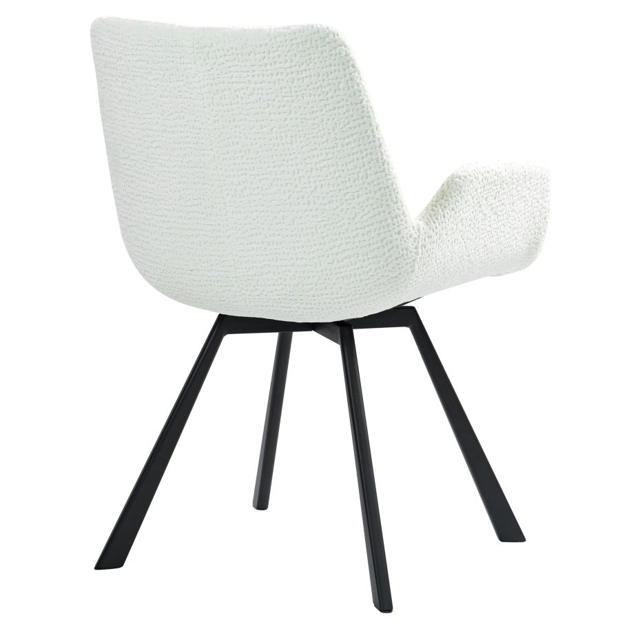 Signy Swivel Dining Chair, set of 2, in Ivory and Black