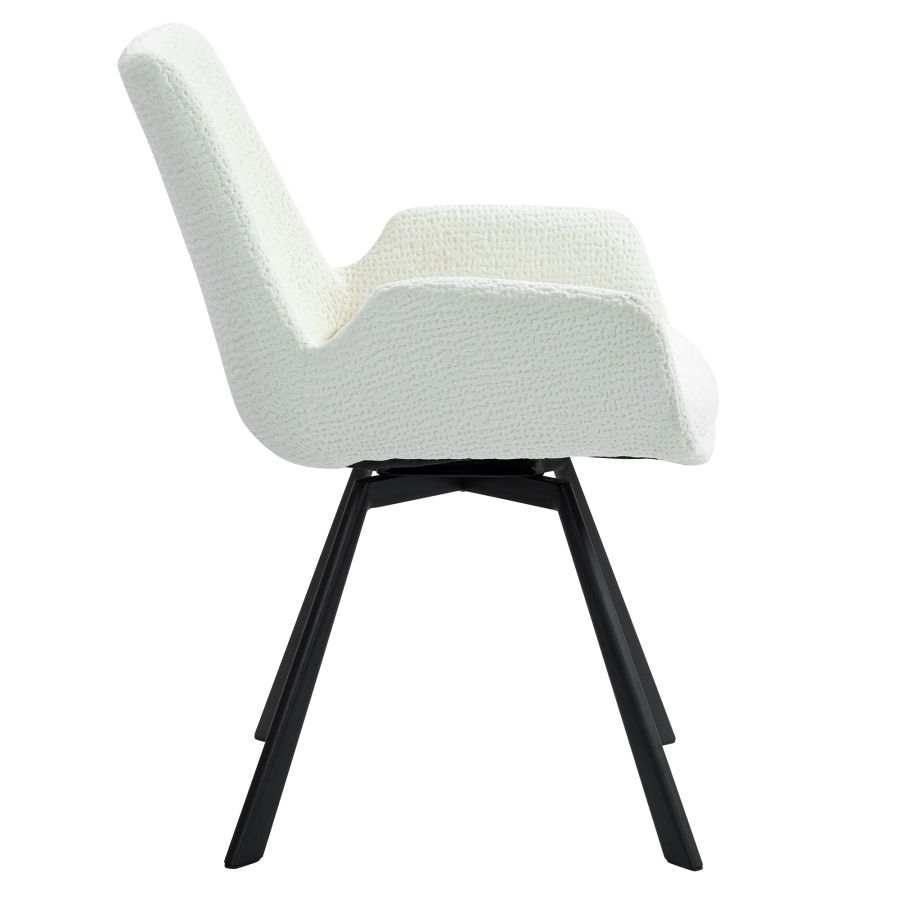 Signy Swivel Dining Chair, set of 2, in Ivory and Black