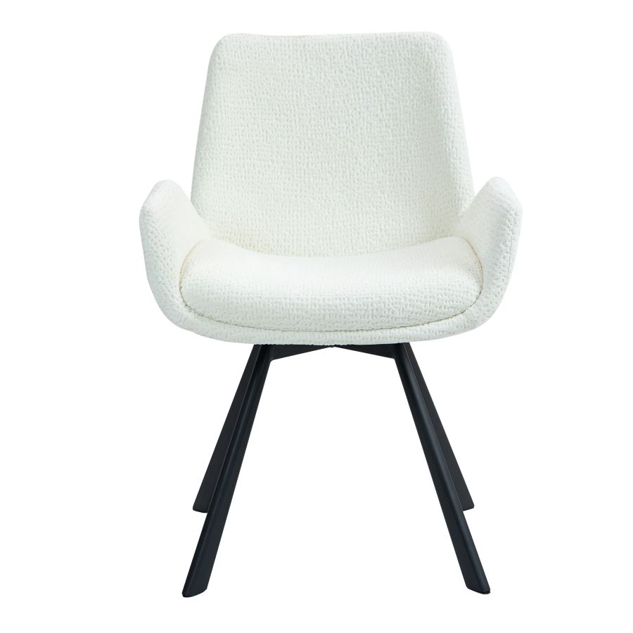 Signy Swivel Dining Chair, set of 2, in Ivory and Black