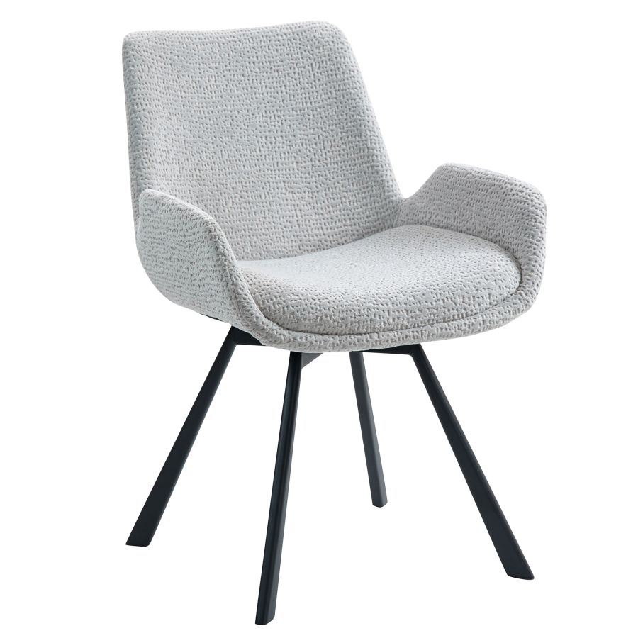 Signy Swivel Dining Chair, set of 2, in Light Grey and Black