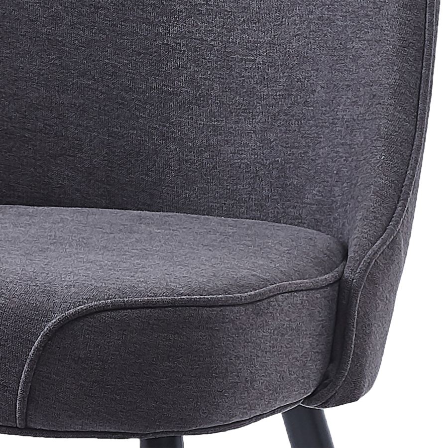 Koda Fabric Dining Chair, Set of 2 in Charcoal and Black