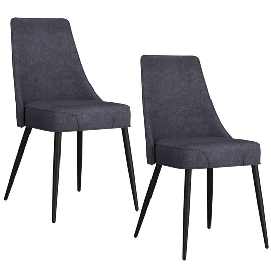 Koda Fabric Dining Chair, Set of 2 in Charcoal and Black