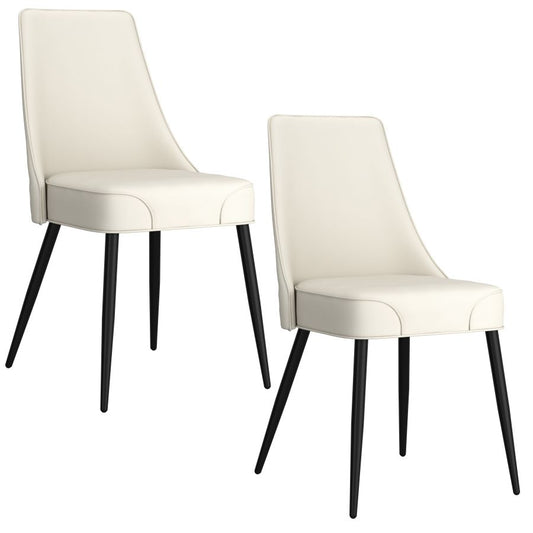 Koda Faux Leather Dining Chair, Set of 2 in Beige and Black