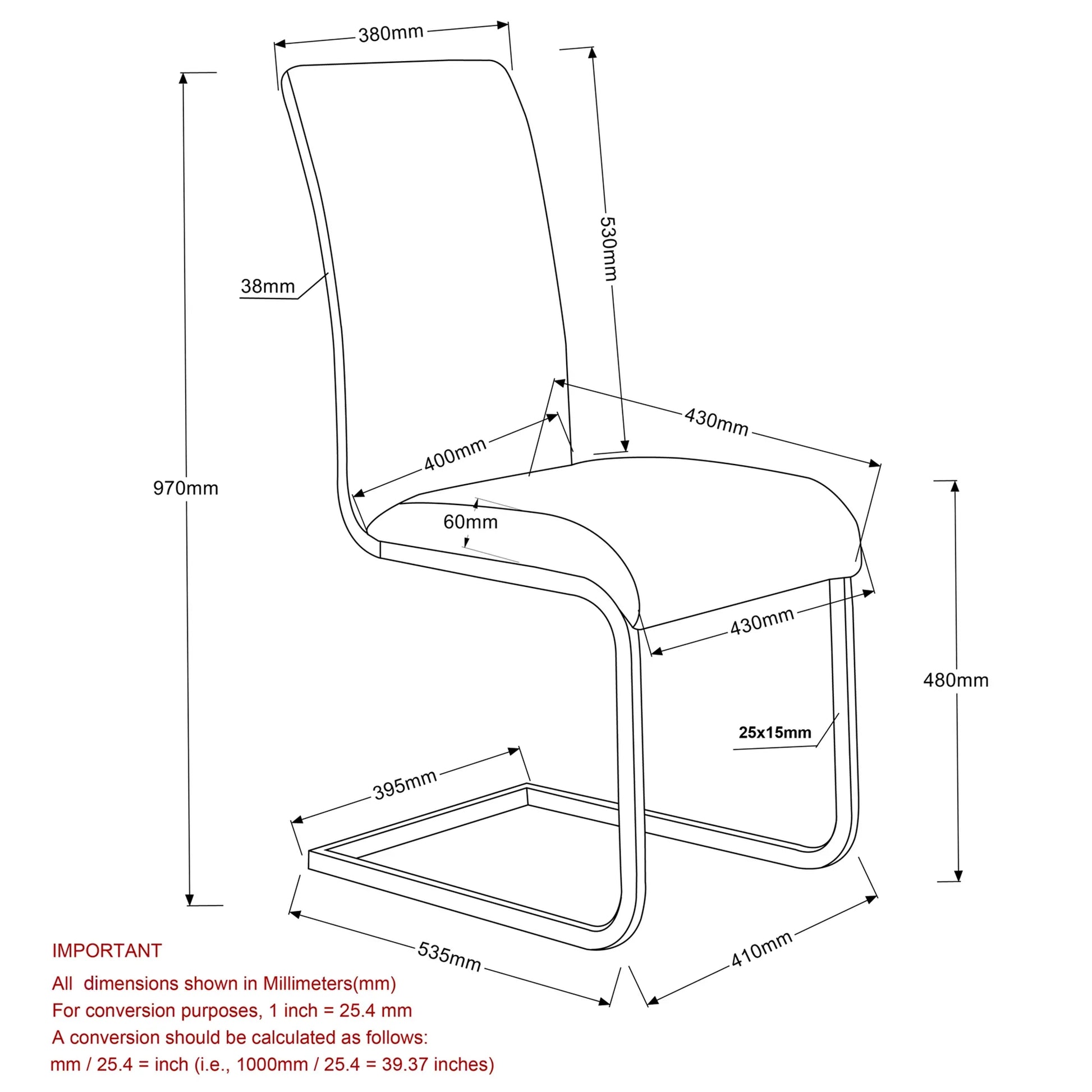 Maxim Side Chair, set of 2 in Black - Furniture Depot