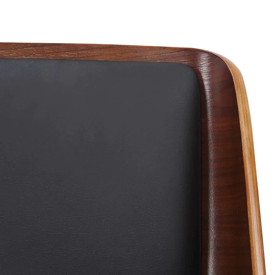 Hudson Side Chair in Black Faux Leather - Furniture Depot