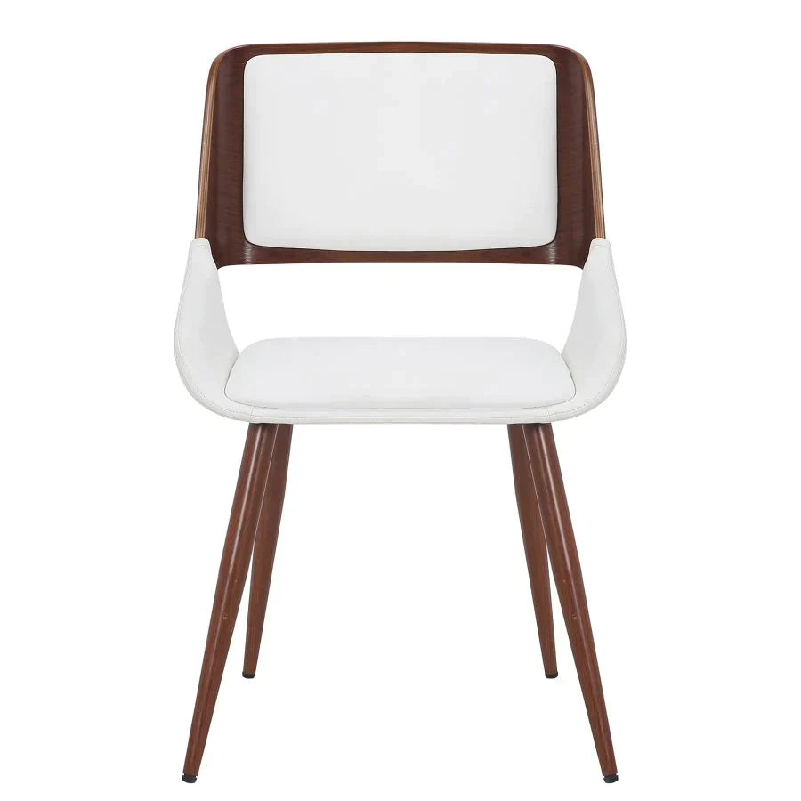 Hudson Side Chair in White Faux Leather - Furniture Depot