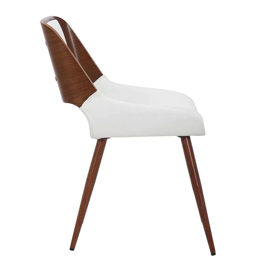 Hudson Side Chair in White Faux Leather - Furniture Depot